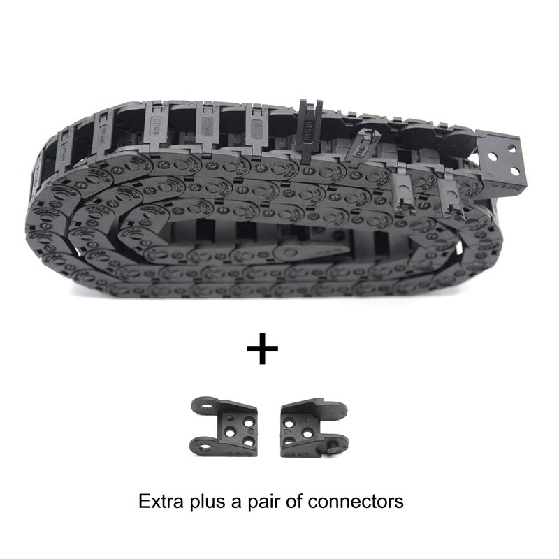 Befenybay R18 Internal Size 10X15mm 1Meter Length Black Plastic Flexible Drag Chain Cable Wire Carrier Open Type for 3D Printer and CNC Machines (10mmX15mm-Outside Open) - Image 2